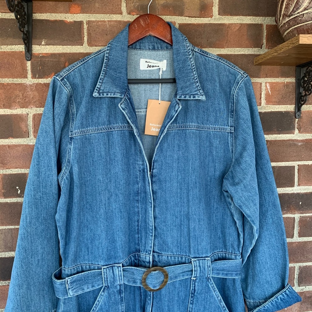 NWT Reformation Rex boiler Boracay denim jumpsuit - Picture 3 of 8